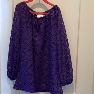 Girls purple lace cover-up. Size10/12